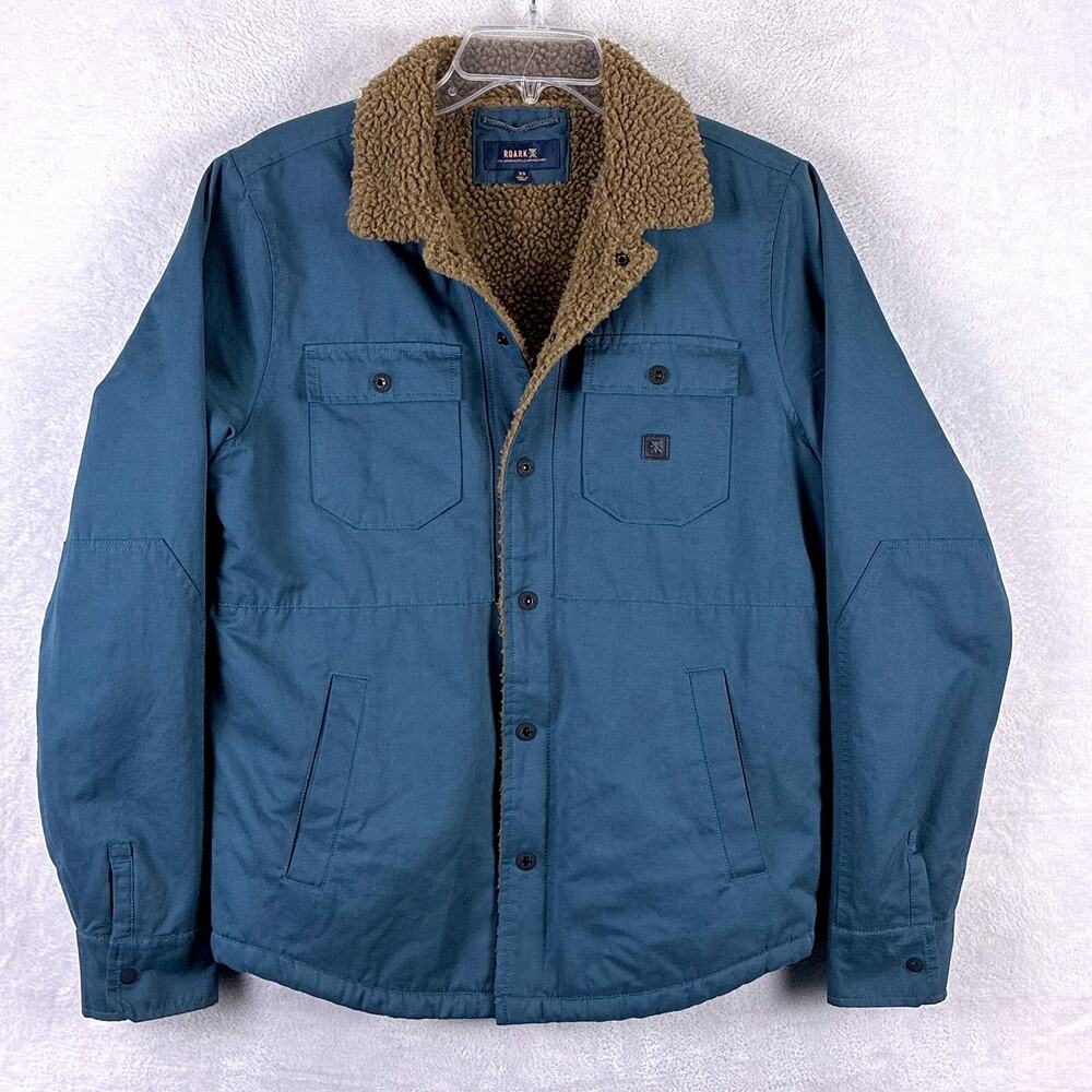 Roark Jacket Men XS Blue Sherpa Lined Hebrides Shacket Preppy Outdoors Huckberry